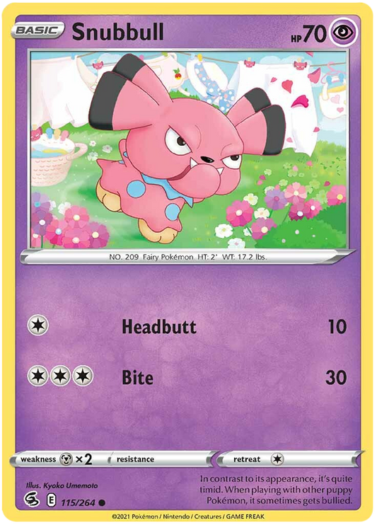 Sword and Shield Fusion Strike 115  Snubbull