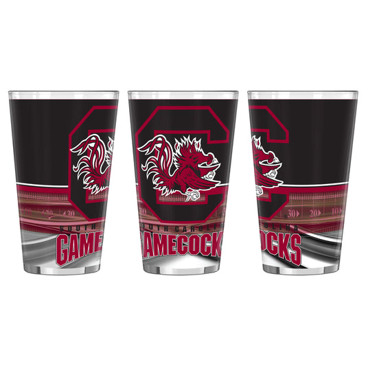 South Carolina Gamecocks Field Sublimated 16 Oz. Pint Glass