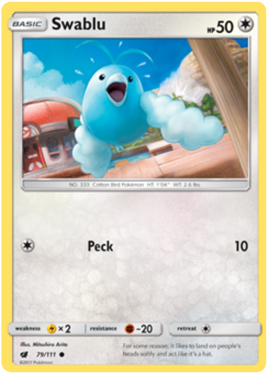 Sun and Moon Crimson Invasion 079  Swablu