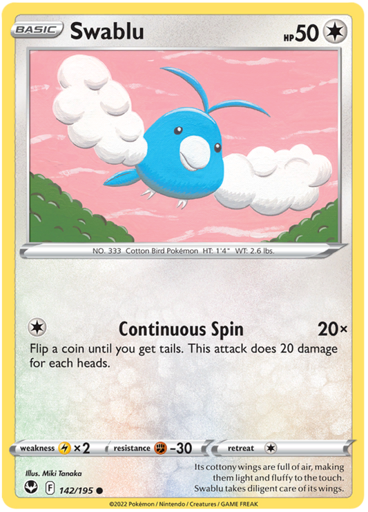 Sword and Shield Silver Tempest 142  Swablu