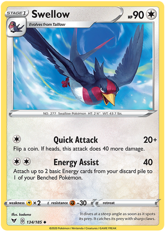 Sword and Shield Vivid Voltage 134  Swellow