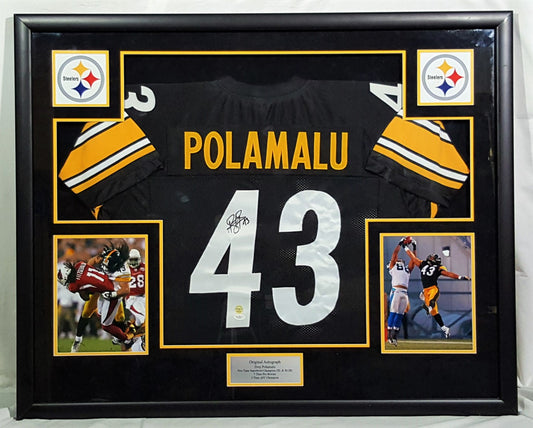 Troy Polamalu Signed Autographed Jersey Framed - walk-of-famesports