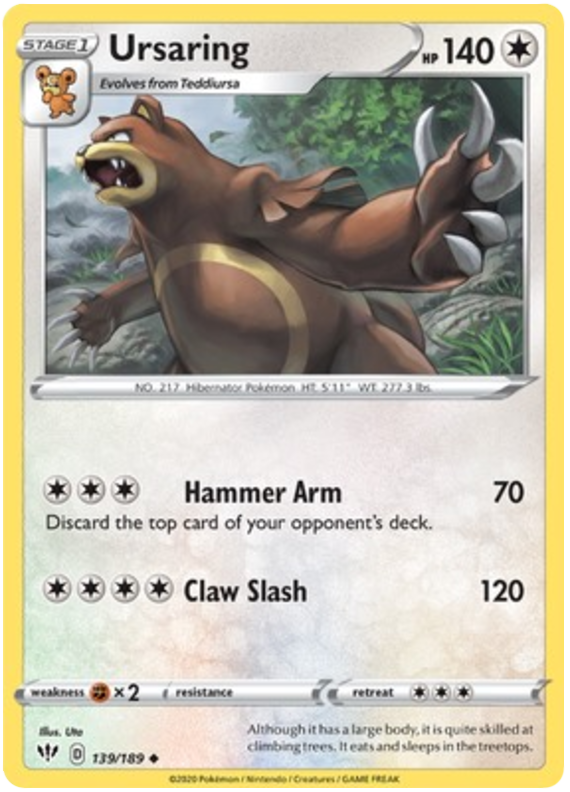 Sword and Shield Darkness Ablaze 139  Ursaring