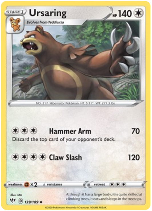 Sword and Shield Darkness Ablaze 139  Ursaring