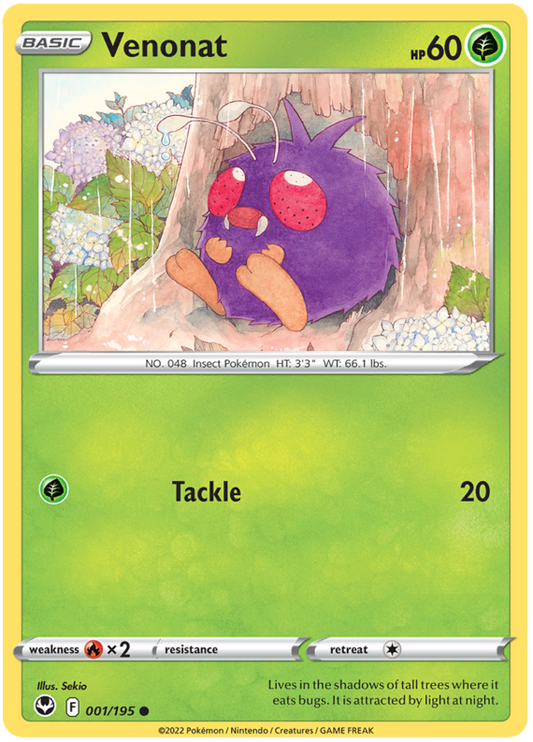 Sword and Shield Silver Tempest 001  Venonat