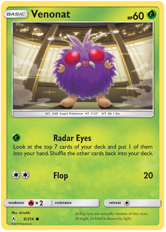 Sun and Moon Unbroken Bonds 009  Venonat