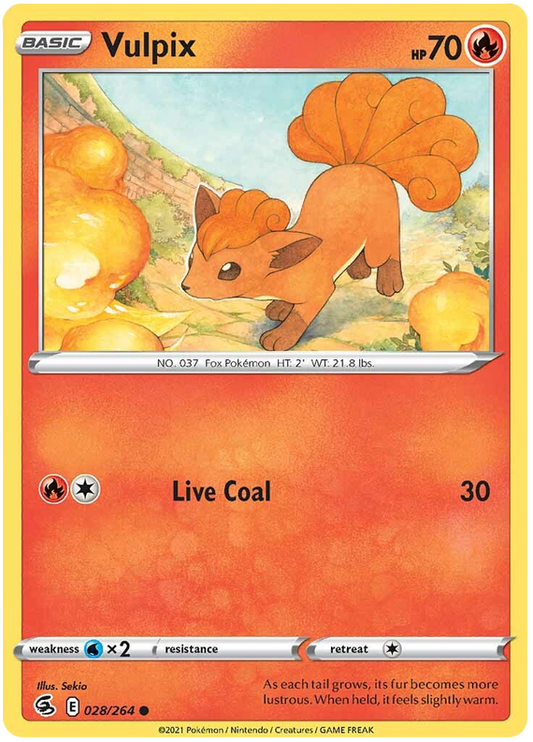 Sword and Shield Fusion Strike 028  Vulpix