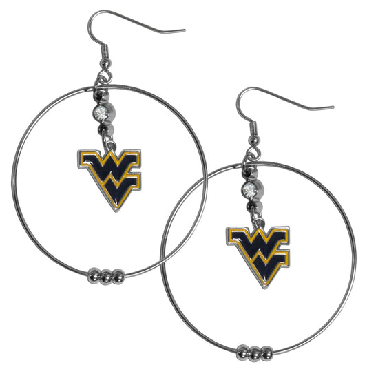 West Virginia Mountaineers 2" Hoop Earrings - walk-of-famesports