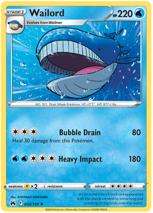 Sword and Shield Crown Zenith #32 Wailord