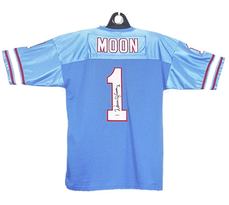 Warren Moon Signed Autographed Oilers Jersey - Unframed - walk-of-famesports