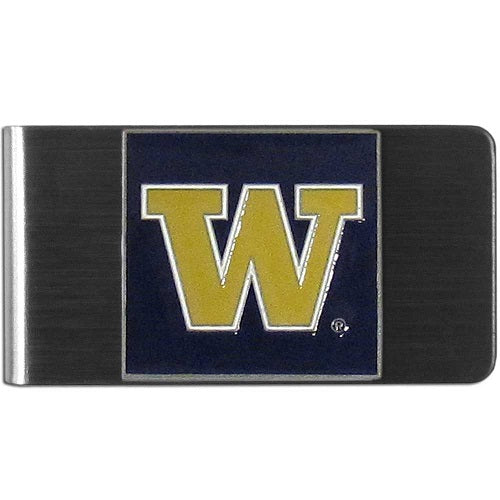 Washington Huskies Stainless Steel Money Clip - walk-of-famesports