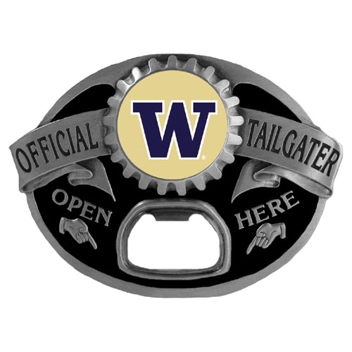 Washington Huskies Tailgater Belt Buckle Bottle Opener - walk-of-famesports
