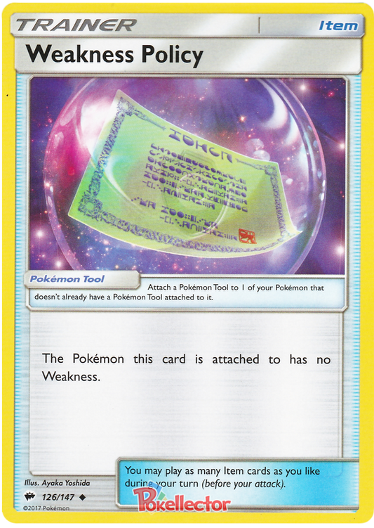 Sun and Moon Burning Shadows 126  Weakness Policy