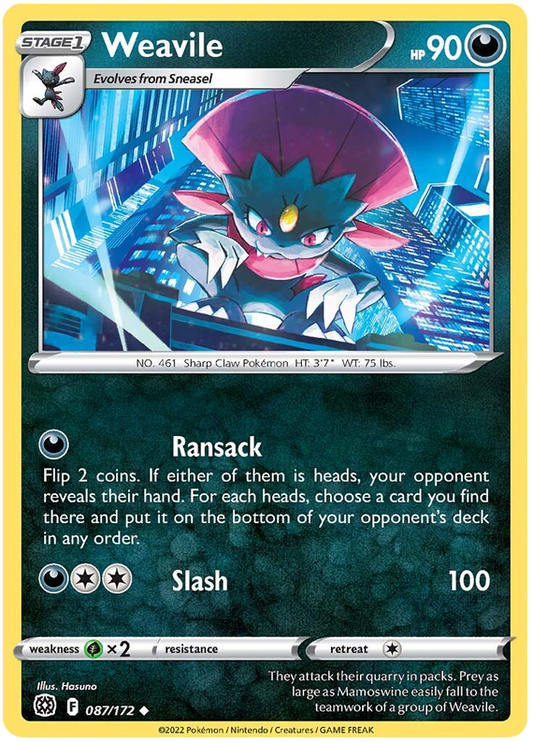 Sword and Shield Brilliant Stars 087  Weavile