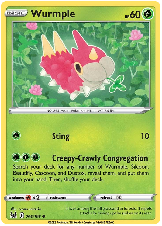 Sword and Shield Lost Origin 006  Wurmple