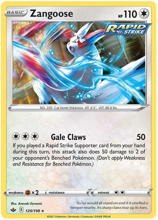 Sword and Shield Chilling Reign 120  Zangoose
