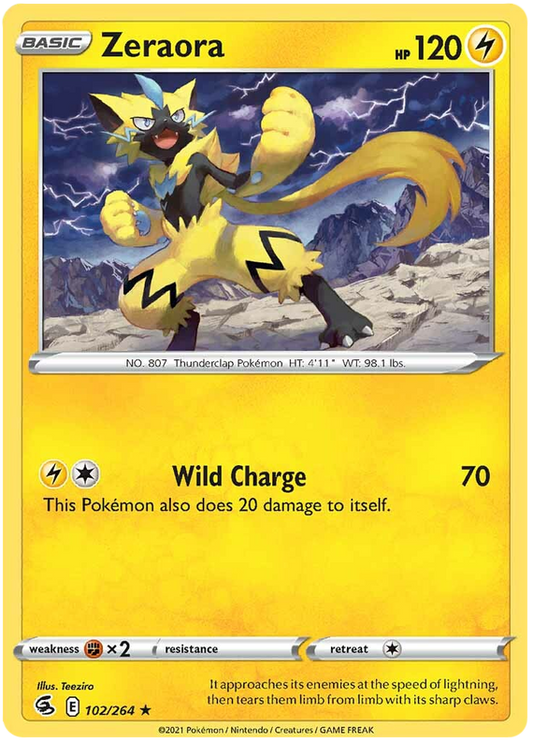 Sword and Shield Fusion Strike 102  Zeraora