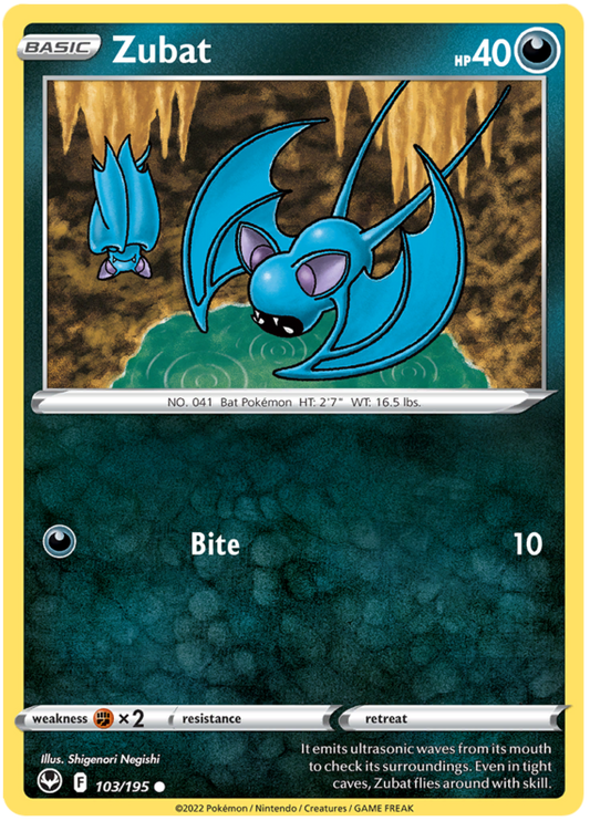 Sword and Shield Silver Tempest 103  Zubat