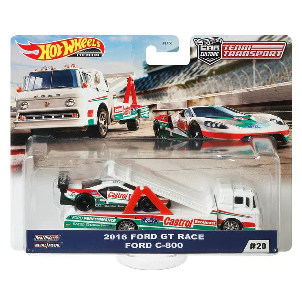 Hot Wheels Car Culture Team Transport 2016 Ford Gt Race & Ford C-800 - walk-of-famesports