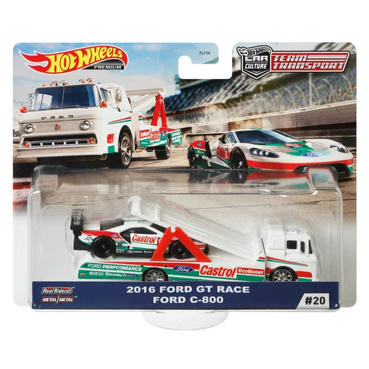 Hot Wheels Car Culture Team Transport 2016 Ford Gt Race & Ford C-800 - walk-of-famesports