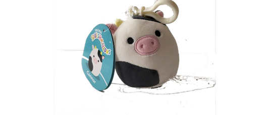 Squishmallows Connor the Cow 3.5" Stuffed Plush Clip - walk-of-famesports