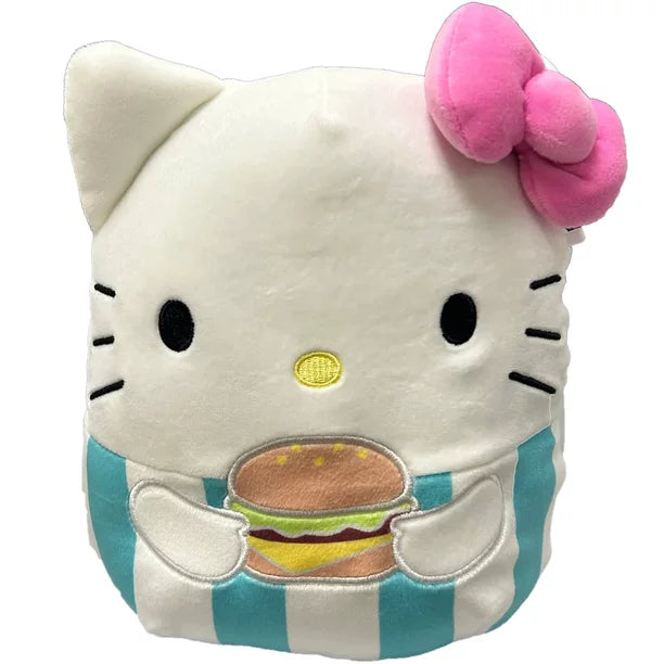 Squishmallows Hello Kitty & Friends Food Truck Collection - Hello Kitty with Hamburger 8" Stuffed Plush - walk-of-famesports