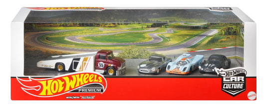 Hot Wheels Premium Car Culture Set Gulf Porsche Jaguar Mercedes-Benz Retro Rig