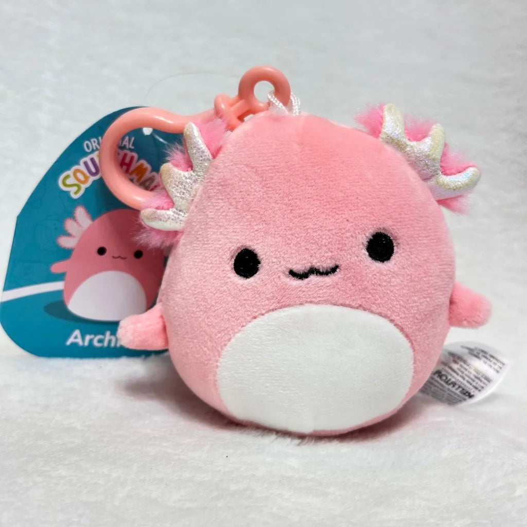 Squishmallows Archie the Axolotl 3.5" Stuffed Plush Clip - walk-of-famesports