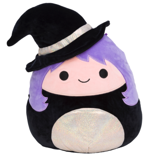 Halloween Squishmallow Madeleine the Shimmering Black Witch 8" Stuffed Plush by Kelly Toy - walk-of-famesports