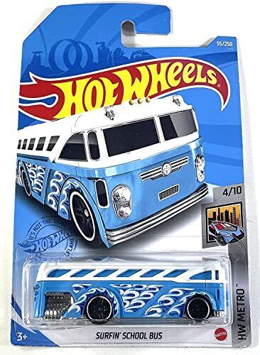 Hot Wheels Surfin' School Bus, HW Metro 4/10 Blue 55/250