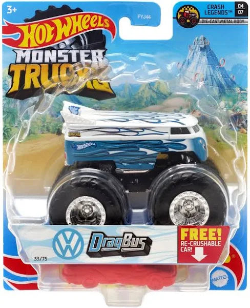 Hot Wheels Monster Truck Crash Legends Drag Bus