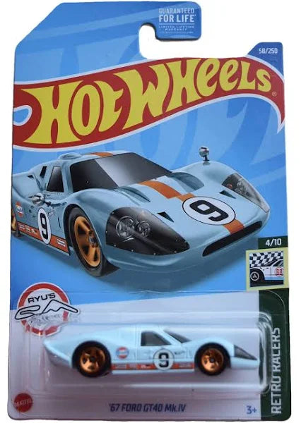 Hot Wheels '67 Ford GT40 Mk.IV Retro Racers 4/10 58/250 Ryus Riders